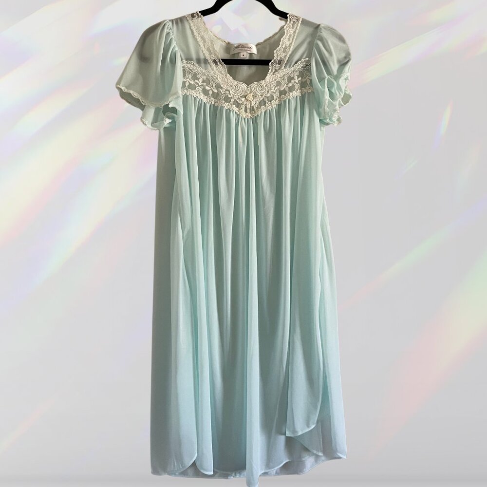 Blue Silk Essence Nightgown by Miss Elaine